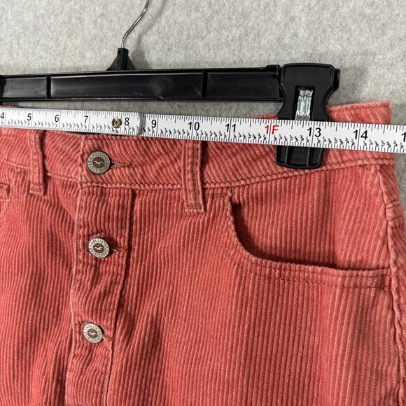 Hollister Corduroy Skirt Sz 7 Mauve Mini Button Academia Preppy Twee School Girl - Picture 6 of 13